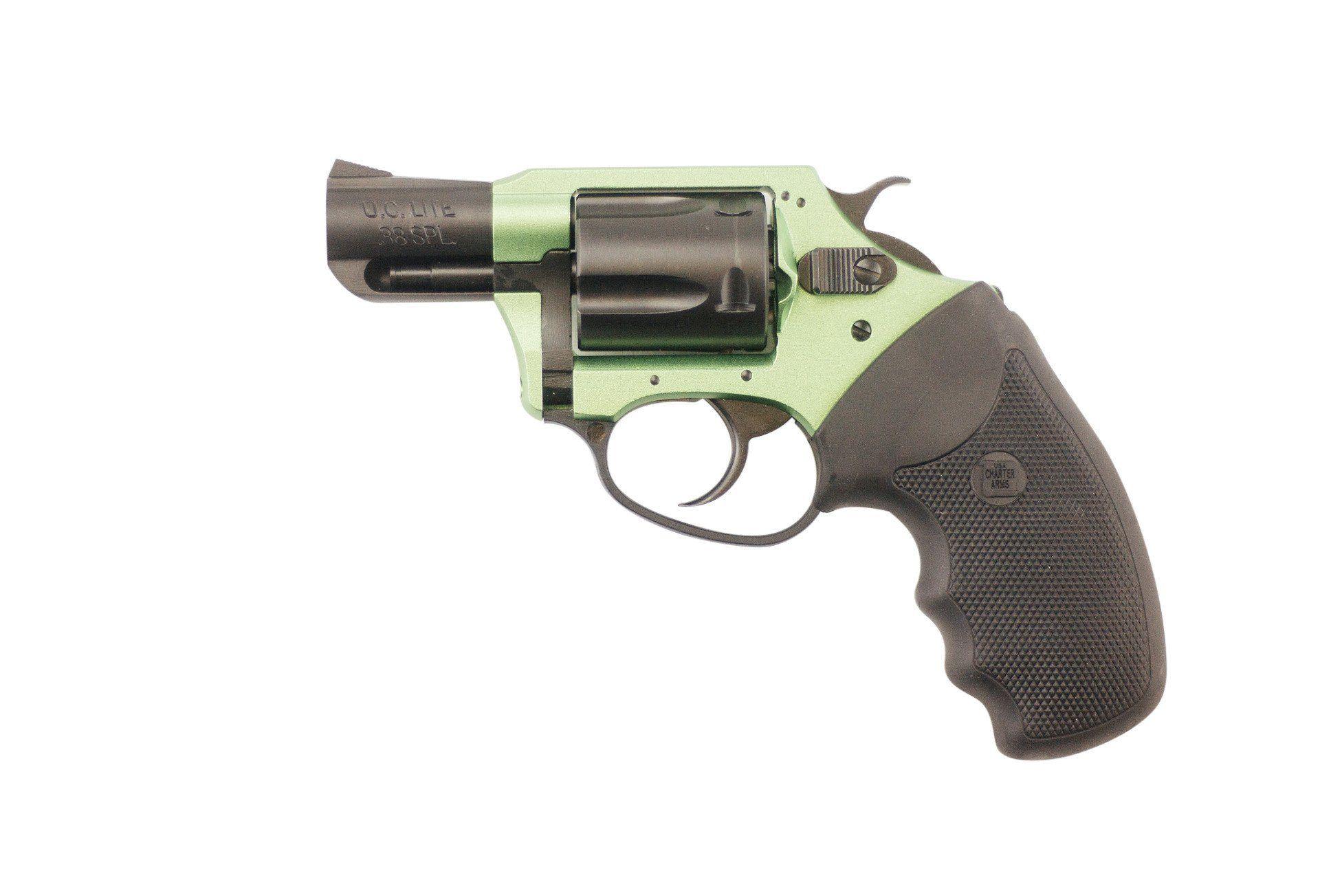 Green and Black Guns Logo - 53844 Shamrock Undercover Lite, Green & Black Standard | Charter Arms