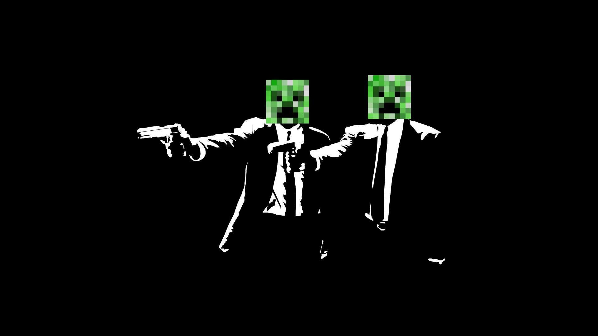 Green and Black Guns Logo - Wallpaper : gun, dark, space, text, logo, Minecraft, green, graphic