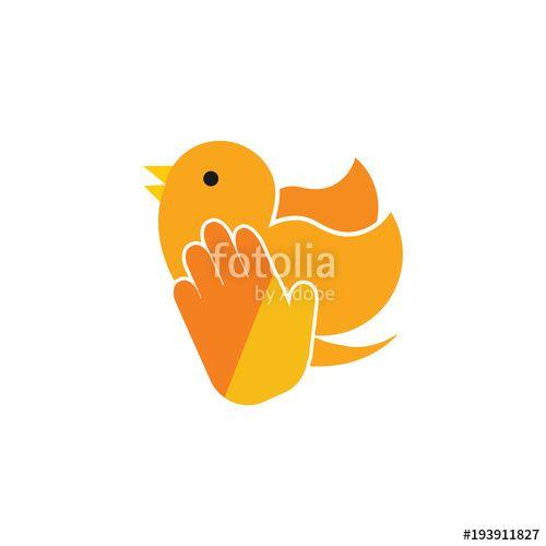 Hand Bird Logo - Hand Bird Logo Icon Design