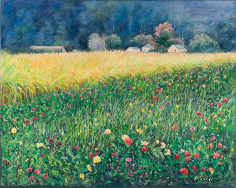 Flower Farm in California Logo - Flower Farm in Half Moon Bay, California Painting