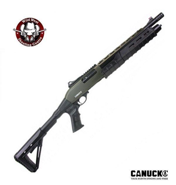 Green and Black Guns Logo - Canuck Commander 12Ga. 4 1 Pump Action Black At