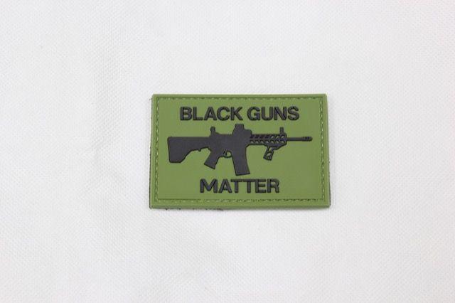 Green and Black Guns Logo - Black guns matter velcro morale patch (Green)