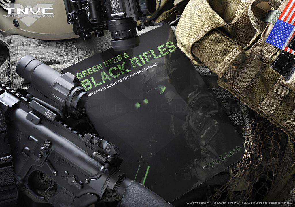 Green and Black Guns Logo - Green Eyes & Black Rifles
