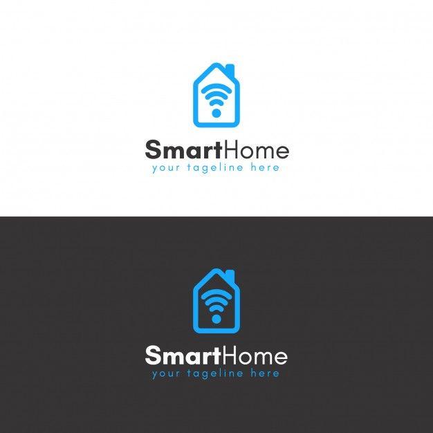 Smart Home Logo - Blue smart home logo design Vector | Premium Download