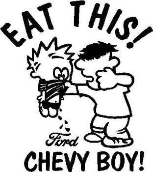 Cool New Ford Logo - Eat This Chevy Boy, Calvin getting hit for peeing on a Ford Logo ...