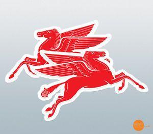 Flying Pegasus Logo - Pegasus decal pair / flying horse decal / Mobil Style Pegasus