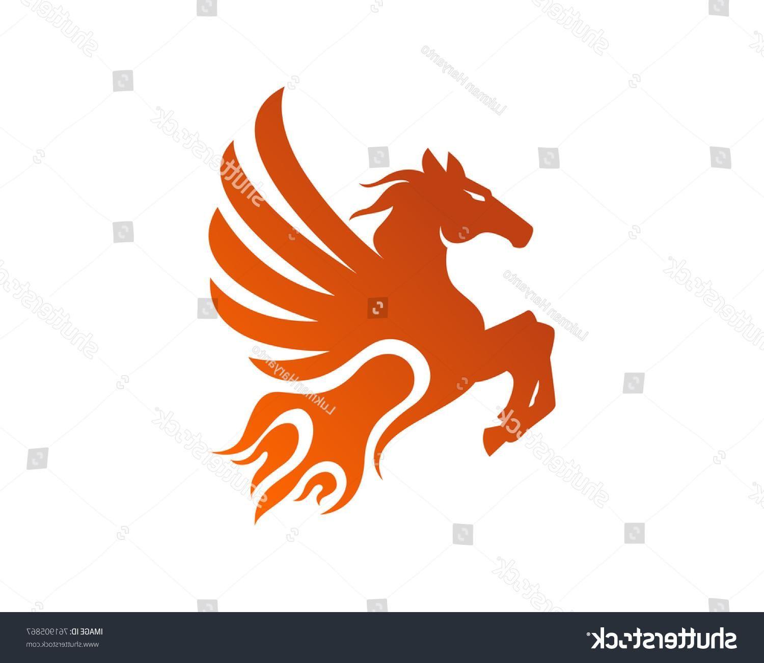 Flying Pegasus Logo - Best Free Stock Vector Fire Flying Pegasus Hot Angry Modern Wings