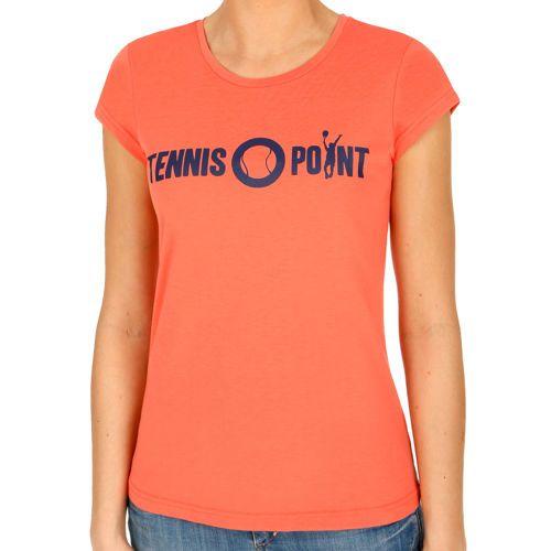 Orange Clothing Logo - Tennis Point Classic Logo T Shirt Women, Dark Blue Tops