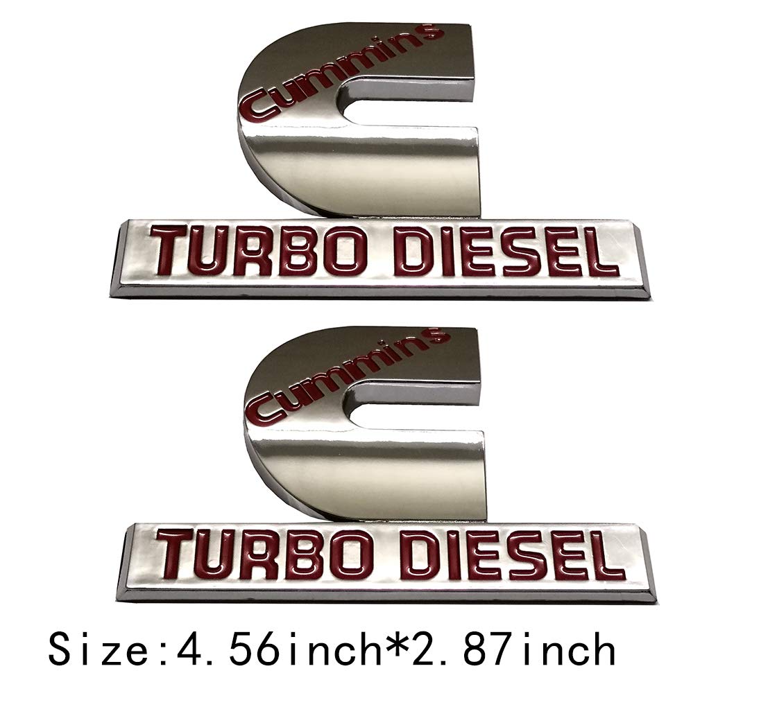 Cummins Turbo Diesel Logo - 2pcs (small size) Cummins Turbo Diesel Emblem Badge High