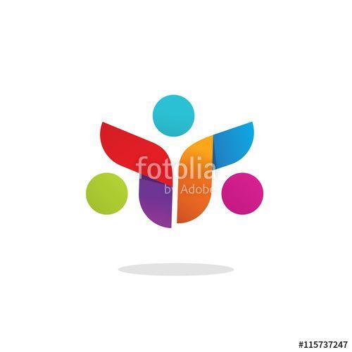 What Are 3 People as a Logo - Three people logo colorful abstract vector symbol. Group of 3 happy ...