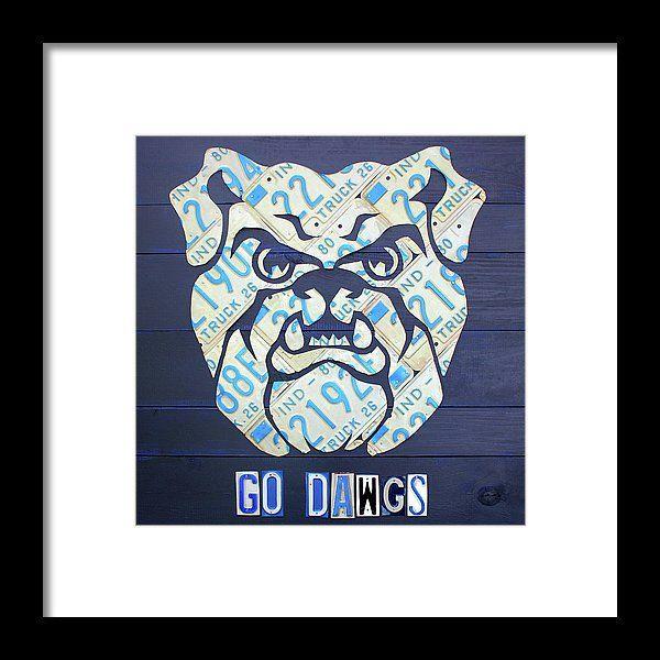 Hundreds Art Logo - Butler University Indiana Bulldogs Mascot License Plate Art Logo