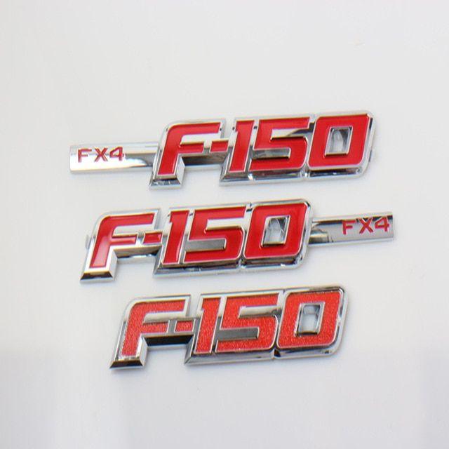 Red Chrome Logo - US $28.0 |3D ABS Car Emblem Badges Sticker Red Chrome Fender Door Side Logo  for Ford F 150 F150 FX4-in Car Stickers from Automobiles & Motorcycles on  ...