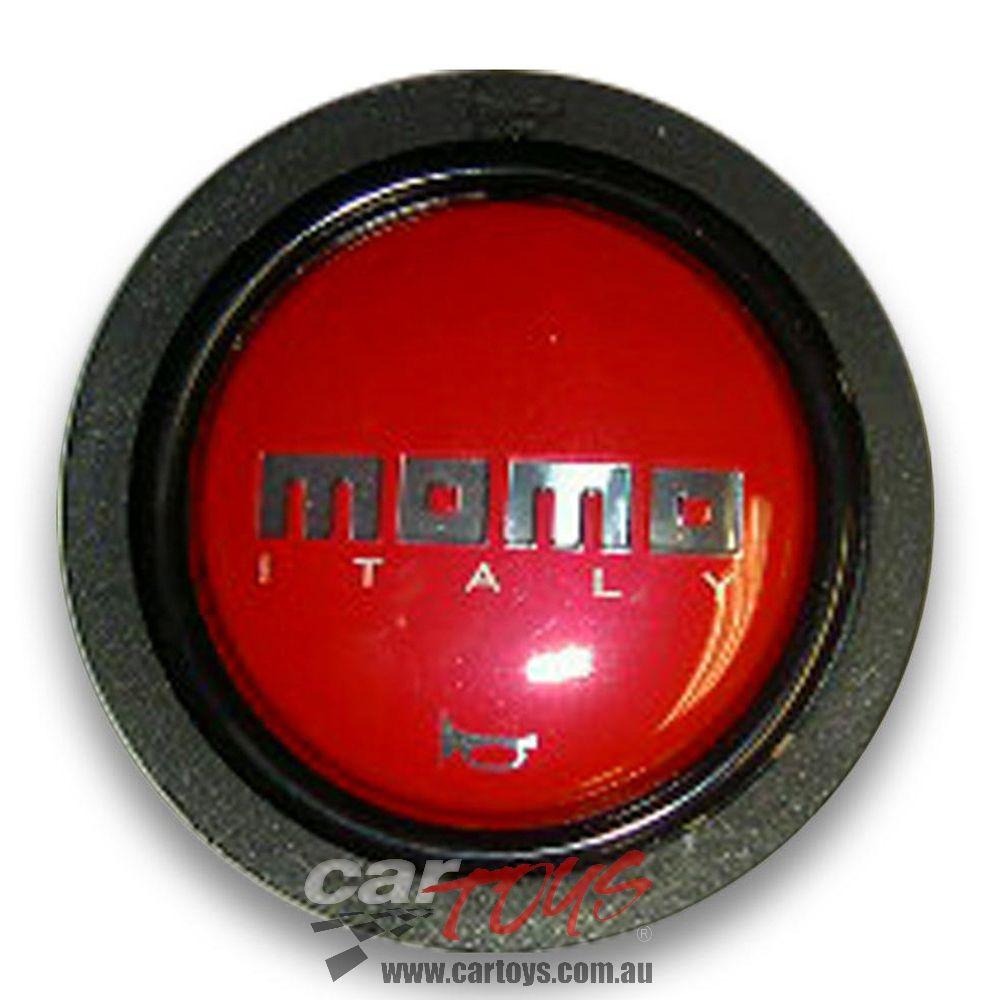 Red Chrome Logo - Momo Horn button Red Chrome logo