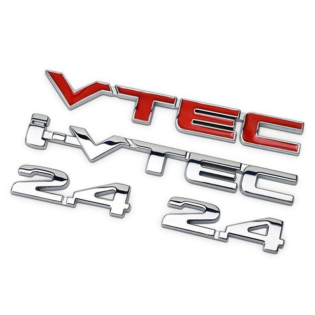 Red Chrome Logo - US $5.06 8% OFF|2.4 I VTEC Red Chrome Letters Numbers Metal Refitting Car  Styling Emblem Badge Sticker Fender Trunk for Honda Accord CR V Civic-in ...