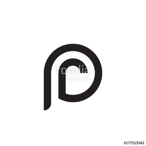 R Inside Circle Logo - Initial letter pr, rp, r inside p, linked line circle shape logo