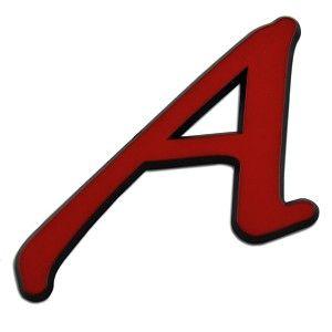 Red Chrome Logo - Dawkins A for Atheist Red Chrome Auto Emblem