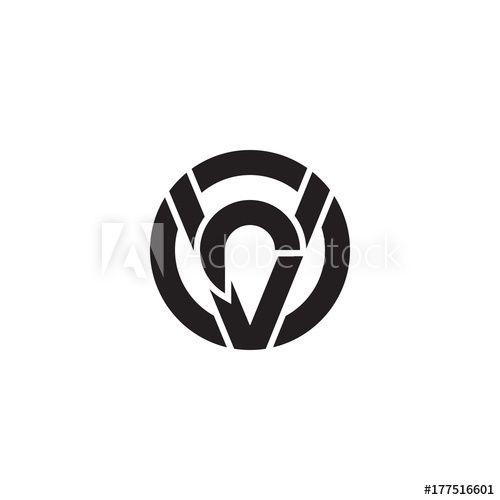 R Inside Circle Logo - Initial letter vr, rv, r inside v, linked line circle shape logo ...