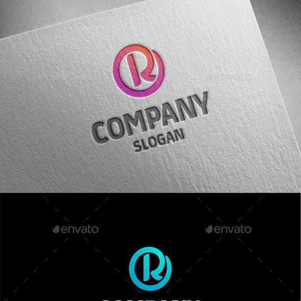 R Inside Circle Logo - Stamp Letter Logos from GraphicRiver