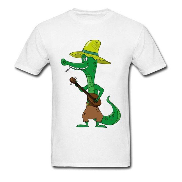 Clothing Brand with Alligator Logo - Crocodile Play Banjo Fashion Tshirt Mens 2018 Brand New Cartoon Tee