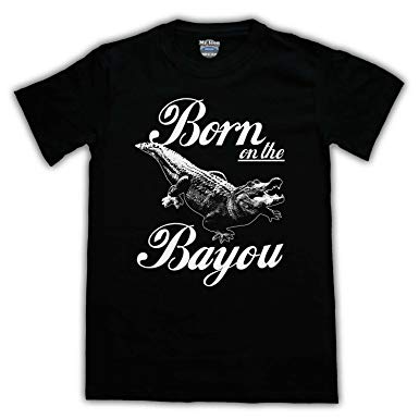 Clothing Brand with Alligator Logo - Born On The Bayou Alligator Mens T-Shirt: Amazon.co.uk: Clothing