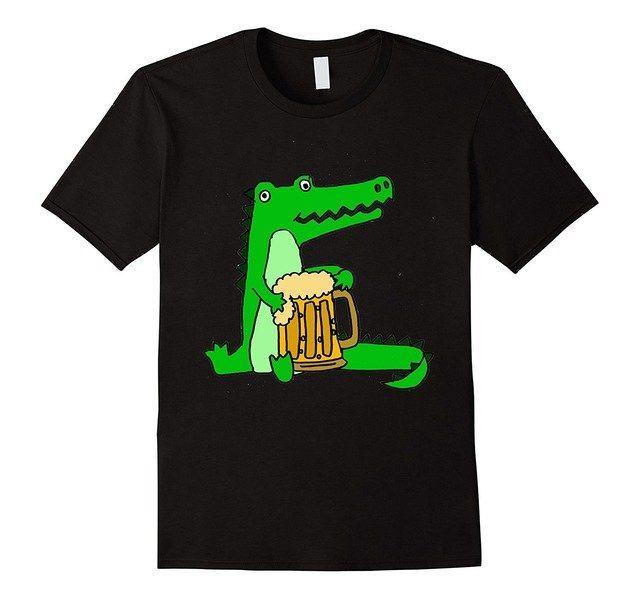 Clothing Brand with Alligator Logo - Men Fashion Brand Tops Smiletodaytees Funny Alligator Drinking Beer
