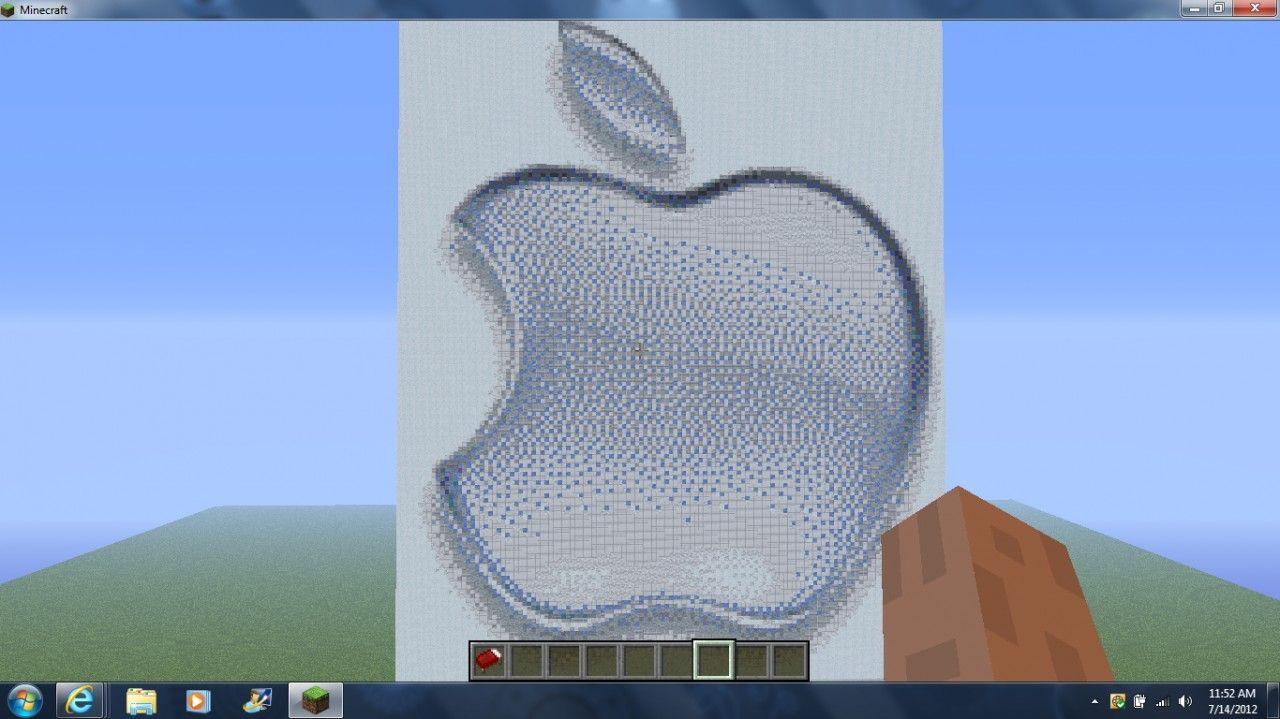 Minecraft Apple Logo - Apple Logo with Schematic Minecraft Project