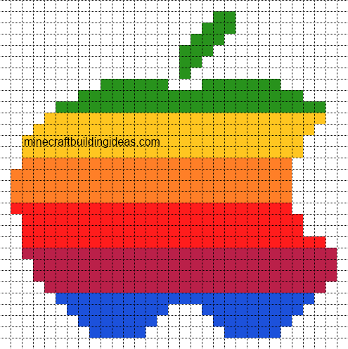 Minecraft Apple Logo - Minecraft Pixel Art Templates: Apple Logo | Minecraft/Video Games ...