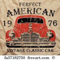 Classic American Car Logo - Free art print of Old American Car Vintage Classic Retro man T shirt ...