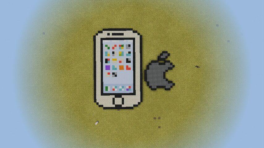 Minecraft Apple Logo - Pixel Art : iPhone