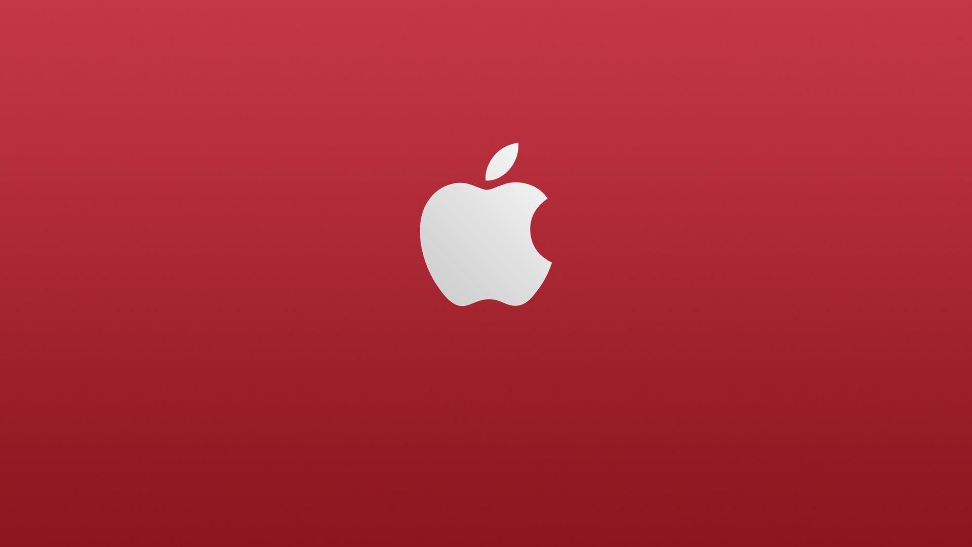 White with Red Background Logo - Red Background and White Apple Logo HD Wallpaper - Wallpaper Stream