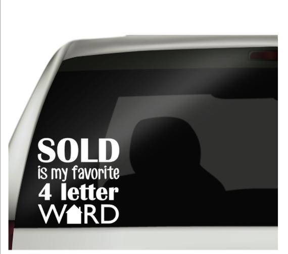 4 Letter Car Logo - Realtor gift real estate agent gift sold is my favorite 4