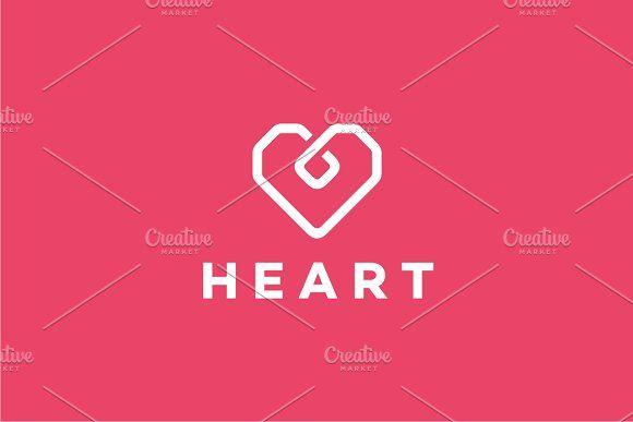Name Heart Logo - Square Heart Logo ~ Logo Templates ~ Creative Market
