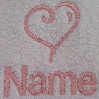 Name Heart Logo - EFY Adult Bath Robe with a HEART Logo and Name of your choice in ...