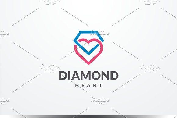 Name Heart Logo - Diamond Heart Logo ~ Logo Templates ~ Creative Market