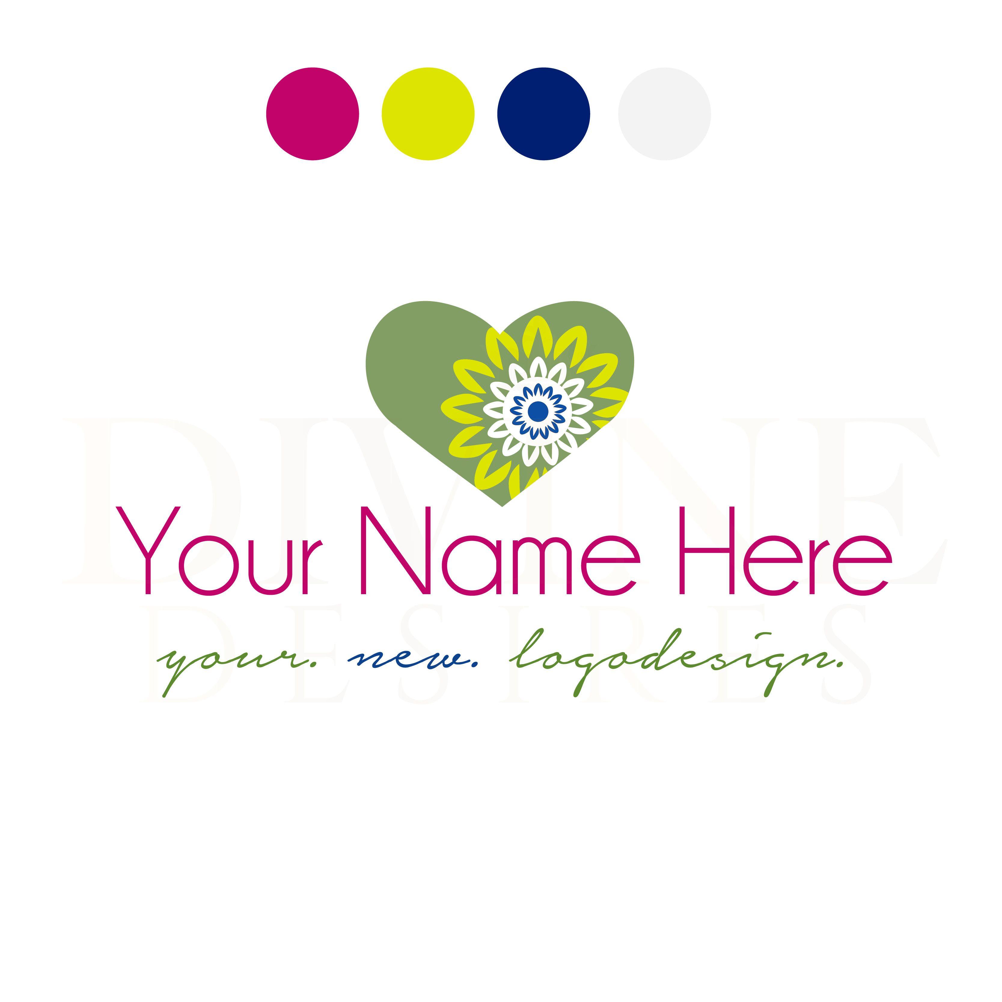 Name Heart Logo - A Blossoming Heart Logo - Divine Desires