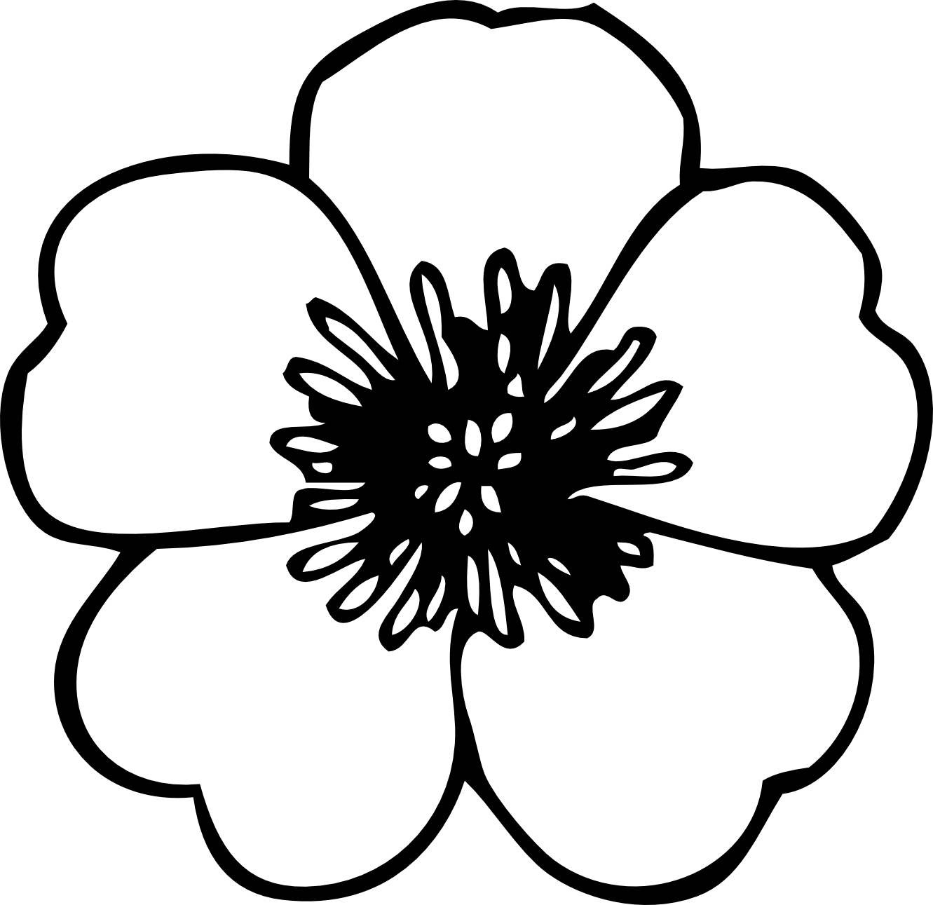 Flower Clip Art Black and White Logo - Free black and white flower picture transparent download
