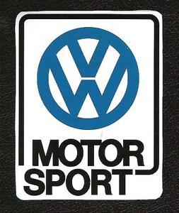 Blue and White w Logo - VW Volkswagen Motorsport Sticker, White w/ Blue, Vintage Sports Car ...