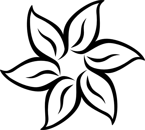 Flower Clip Art Black and White Logo - Free Printable Stencil Patterns | ... Flower clip art - vector clip ...