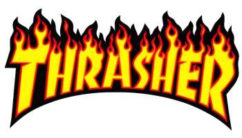 Cool Thrasher Logo - Thrasher Large Flames Sticker 5.5'' x 10.25'' Green