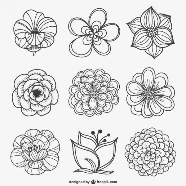 Flower Clip Art Black and White Logo - 21 Black And White Flowers Clipart Vectors | Download Free Vector ...