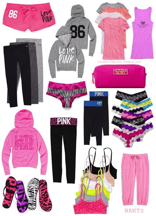 Victoria's Secret Pink Clothing Logo - Victoria's Secret Pink survival kit! Oh what I could do if i won ...