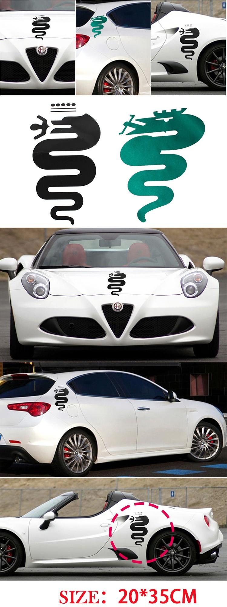Cross and Snake Car Logo - 1X 20X35Cm Alfa Romeo Decal Stickers High Temp Red Cross Logo Emblem ...