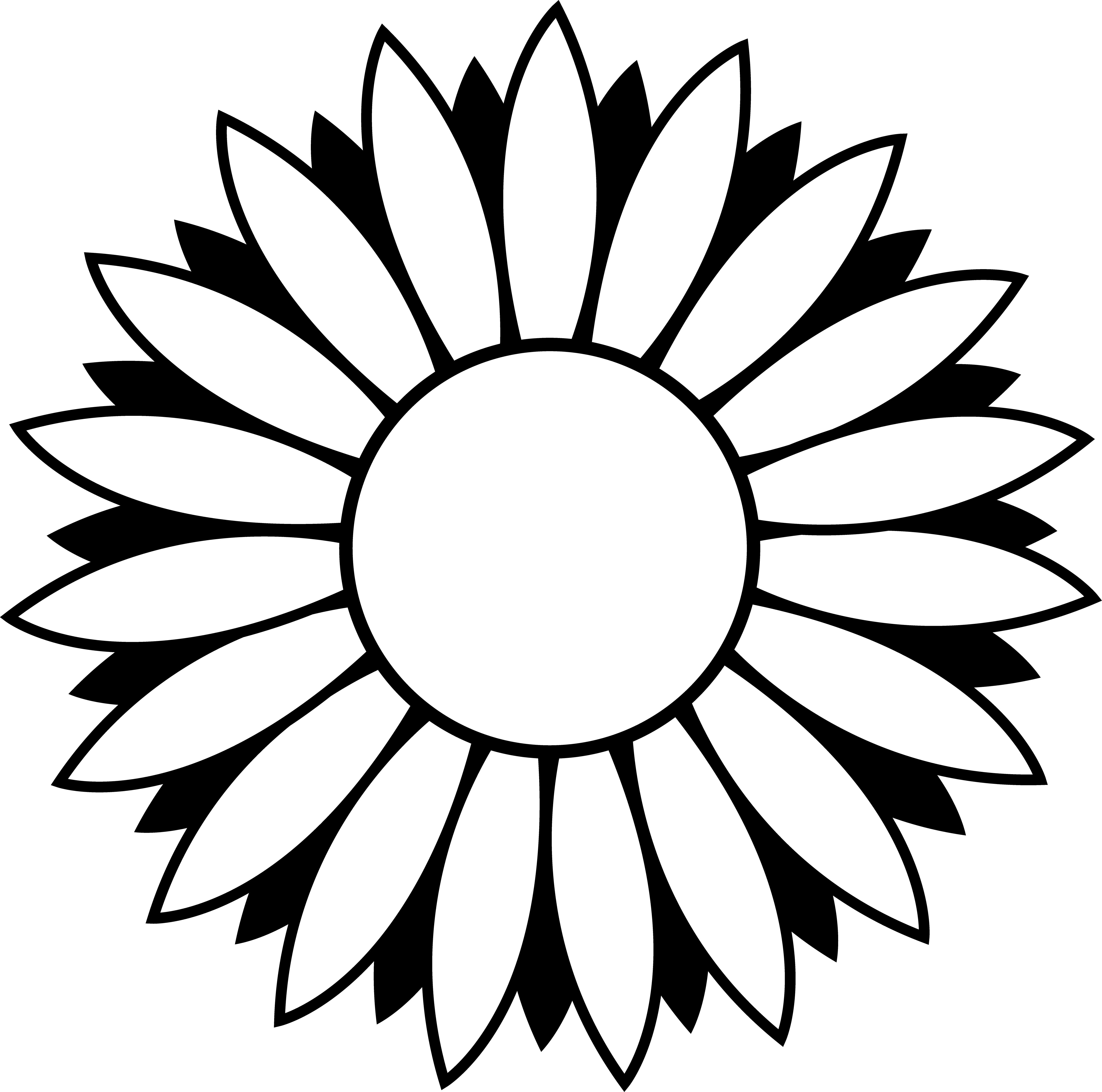 Flower Clip Art Black and White Logo - Free Black And White Flower Outline, Download Free Clip Art, Free ...