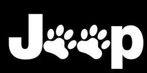 Jeep White Logo - Puppy Paw Print Jeep Logo Die Cut Vinyl Decal Sticker 6