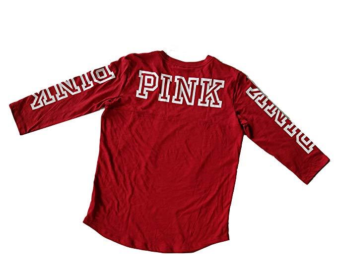Victoria's Secret Pink Clothing Logo - Victoria's Secret PINK Logo T-Shirt Tee Medium Red Wine at Amazon ...