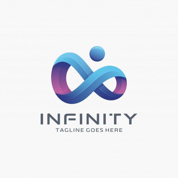 Infinity Logo - Modern 3D infinity logo design with dot Vector