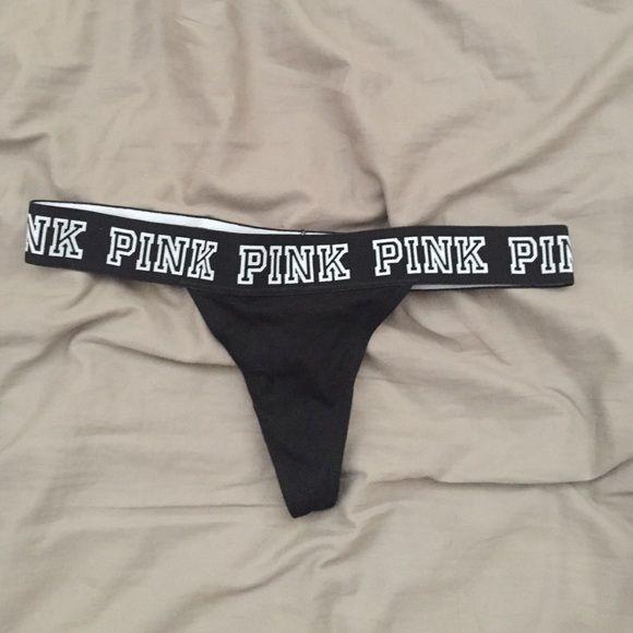 Victoria's Secret Pink Clothing Logo - Victoria's Secret pink logo thong underwear NWT. pink. Underwear