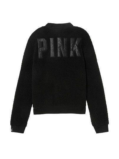 Victoria's Secret Pink Clothing Logo - Sherpa Bomber Jacket's Secret