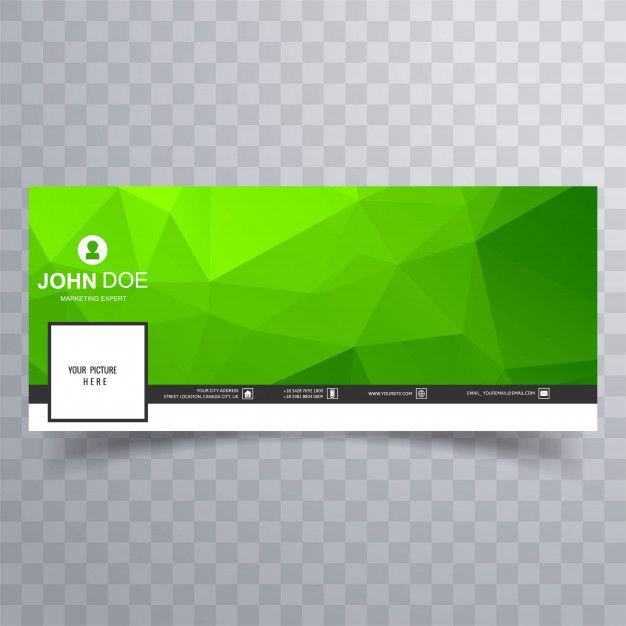 Green Polygon Logo - Modern green geometric polygon facebook timeline banner Vector