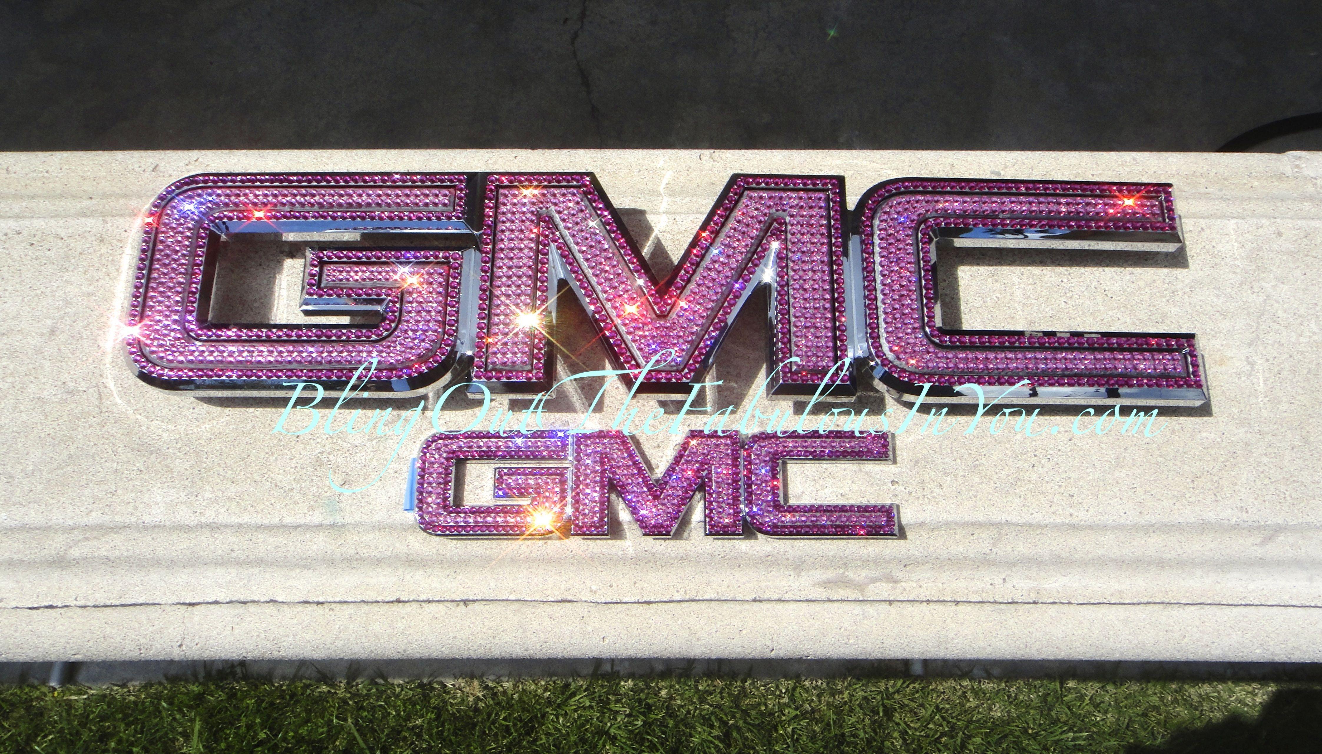 Pink GMC Logo - GMC Swarovski Emblems